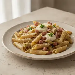 Penne carciofi e pancetta