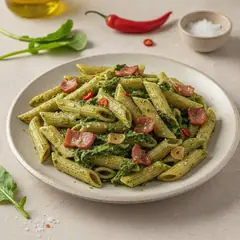 Penne con crema di cime di rapa e capocollo
