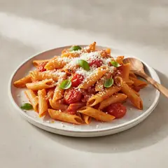 Penne gratinate al pomodoro e ricotta salata