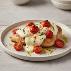 Petto di pollo al forno con pomodoro e mozzarella