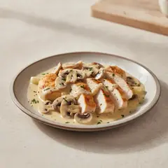 Petto di pollo al latte e funghi