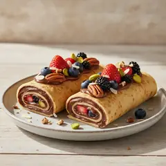 Piadina con crema al cioccolato e frutta