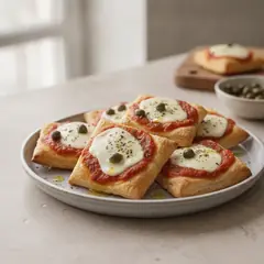Pizzette quadrate di sfoglia