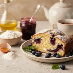 Plumcake alla ricotta e confettura di mirtilli