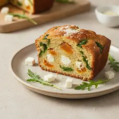 Plumcake con albicocche, rucola e formaggio di capra