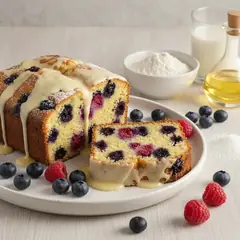 Plumcake vegano ai mirtilli e lamponi