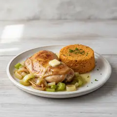 Pollo ai 4 sapori con tortino di carote