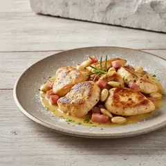Pollo alle mandorle e pancetta