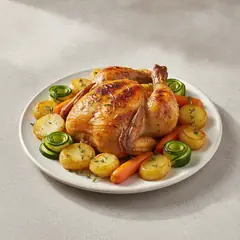 Pollo arrosto con verdure tornite