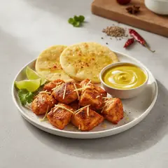 Pollo tandoori con chapati e salsa alla curcuma
