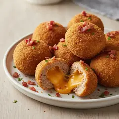 Polpette con cheddar e bacon