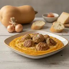 Polpette di maiale in crema di zucca