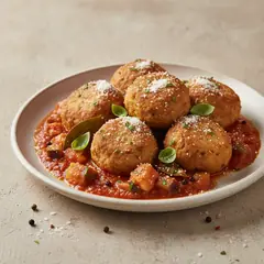Polpette di pesce spada e melanzane al sugo