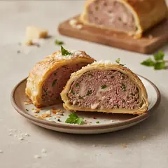 Polpettone con Grana Padano in crosta di pasta sfoglia