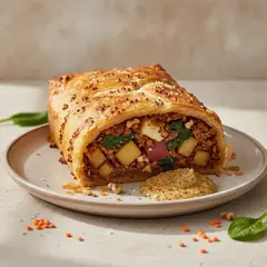 Polpettone di lenticchie glassato alla senape