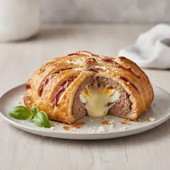 Polpettone in crosta con speck, uova e formaggio