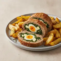 Polpettone ripieno di spinaci e caciocavallo
