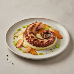 Polpo alla piastra su crema di patate