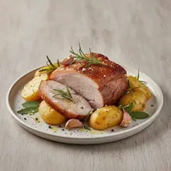 Porco assado con patate