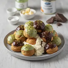 Profiteroles colorati al mascarpone