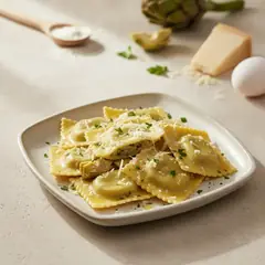 Ravioli ai carciofi con Grana Padano