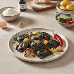 Ravioli al nero di seppia