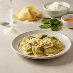 Ravioli ricotta e spinaci burro e salvia