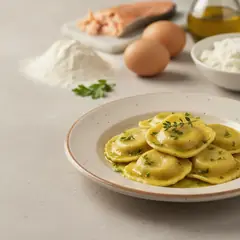 Ravioli ripieni di trota salmonata