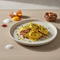 Ravioli zafferano e ossobuco