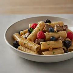 Rigatoni ai porcini e frutti di bosco