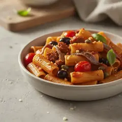 Rigatoni alla puttanesca e nduja