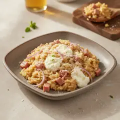 Risotto alla birra con culatello e robiola