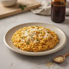 Risotto alla birra, zafferano e Grana Padano