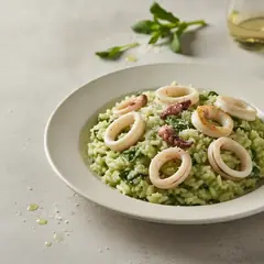 Risotto alla borragine con calamari