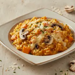 Risotto alla zucca con funghi e taleggio