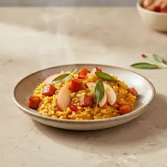 Risotto alle mele, zucca piccante e salvia
