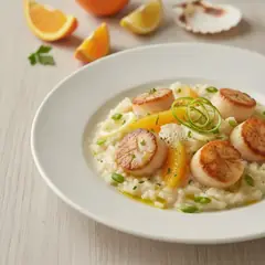 Risotto con capesante e agrumi
