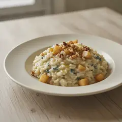 Risotto con gorgonzola, pere e noci