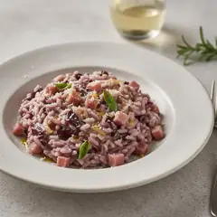 Risotto con radicchio e speck