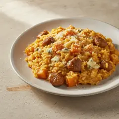 Risotto con zucca, castagne e zola