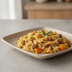 Risotto con zucca e salsiccia