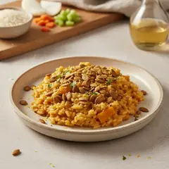 Risotto con zucca e semi