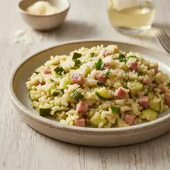 Risotto con zucchine e pancetta