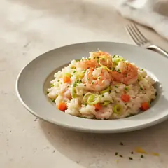 Risotto gamberi e porri