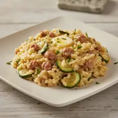 Risotto zucchine e salsiccia