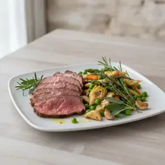 Roast beef con verdure in agrodolce