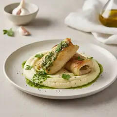 Rollè di sogliola con crema di cavolfiore