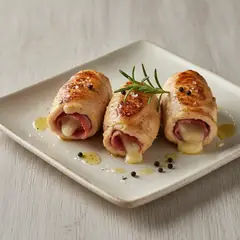 Rotolini di pollo ripieni con speck e formaggio