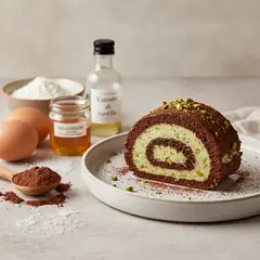 Rotolo al cioccolato e pistacchio