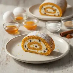 Rotolo alla zucca con ricotta e gocce di cioccolato